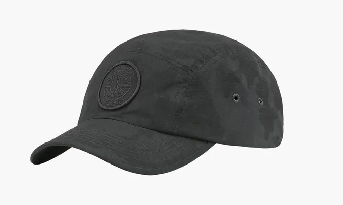 Аксессуары Stone Island X Supreme Reactive Ice Camo Ripstop Camp Cap «Black» черный