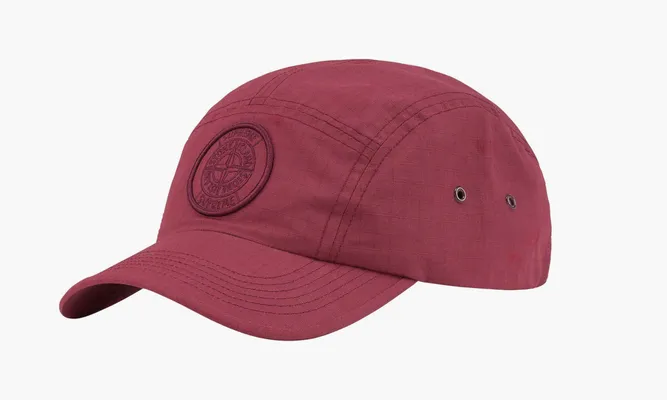 Аксессуары Stone Island X Supreme Reactive Ice Camo Ripstop Camp Cap «Red» красный