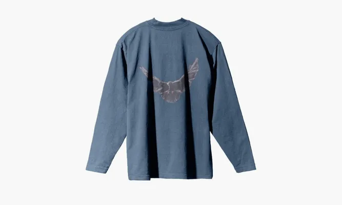 Одежда Yeezy X GAP X Balenciaga Dove Longsleeve Tee «Dark Blue» синий