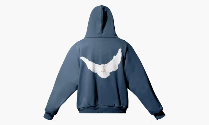 Одежда Yeezy X GAP X Balenciaga Dove Shrunken Hoodie «Dark Blue» синий