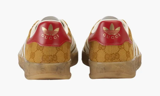 Кроссовки Adidas X Gucci Gazelle «Original Gg Beige Brown» коричневый