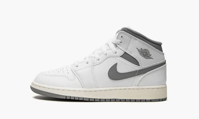 Кроссовки Air Jordan 1 Mid GS «Neutral Grey» белый