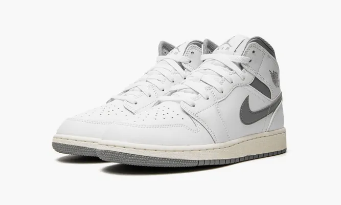Кроссовки Air Jordan 1 Mid GS «Neutral Grey» белый