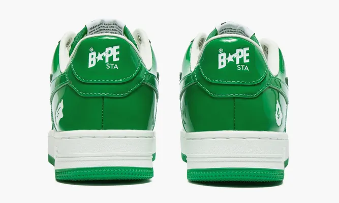 Кроссовки A Bathing Ape BAPE Sta «Patent Leather Green White» зеленый
