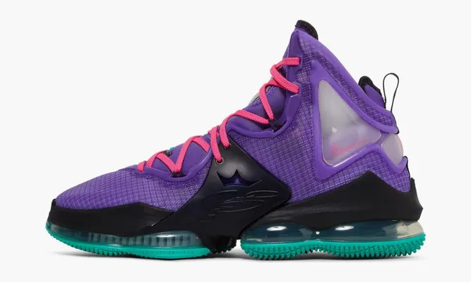 Для баскетбола Nike Lebron 19 «Purple Teal» фиолетовый
