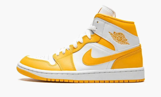 Кроссовки Air Jordan 1 Mid WMNS «University Gold» желтый