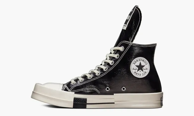 Кроссовки Rick Owens X Converse Drkshdw Turbodrk Chuck Taylor All-star 70 HI Black «Lacquered Denim» черный