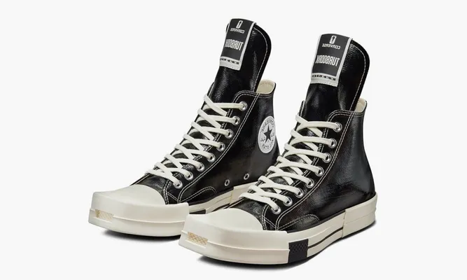 Кроссовки Rick Owens X Converse Drkshdw Turbodrk Chuck Taylor All-star 70 HI Black «Lacquered Denim» черный