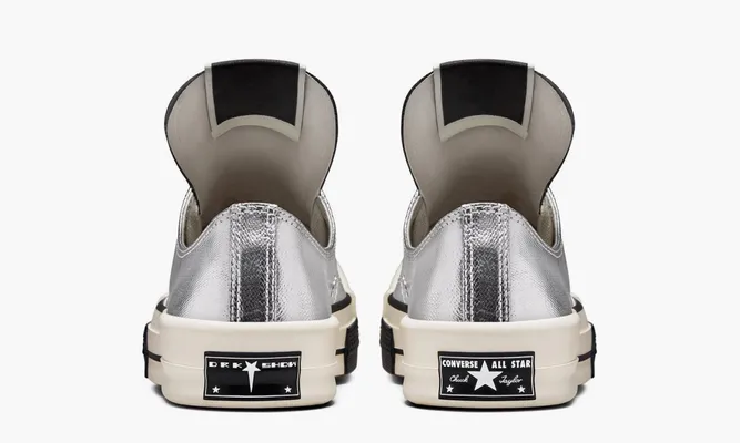 Кроссовки Rick Owens X Converse Drkshdw Turbodrk Chuck Taylor All-star 70 Ox «Silver White» серебряный