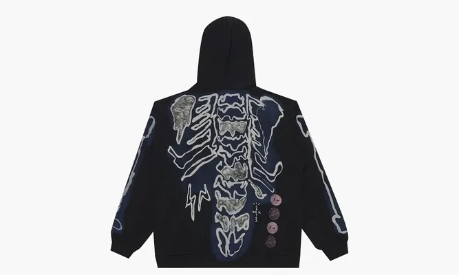 Одежда Travis Scott X Fragment Skeleton Graffiti Full Zip Hoodie «Multi» синий