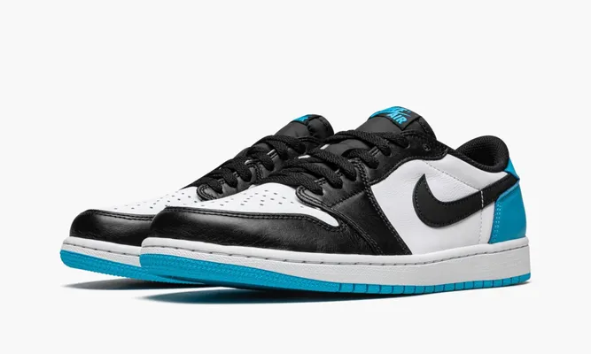 Кроссовки Air Jordan 1 Retro Low OG «Black Dark Powder Bue» lightBlue