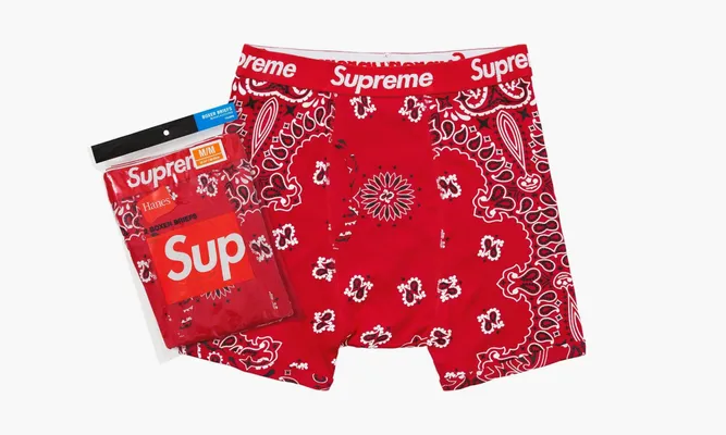 Одежда Nike Supreme Hanes Bandana Boxer Briefs 2 Pack «Red» красный