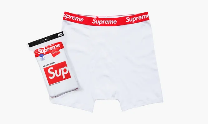 Одежда Nike Supreme Hanes Boxer Briefs 4 Pack «White» белый