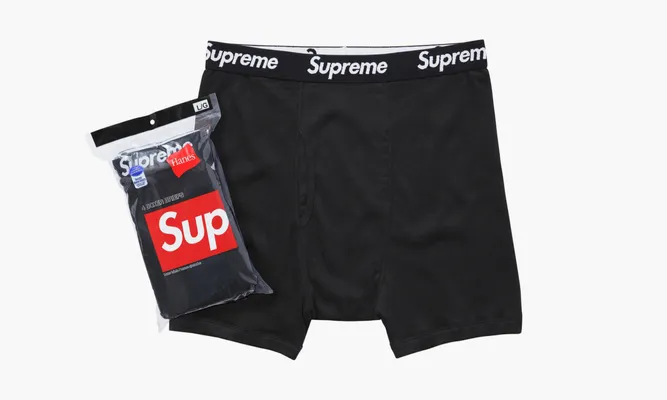 Одежда Nike Supreme Hanes Boxer Briefs 4 Pack «Black» черный