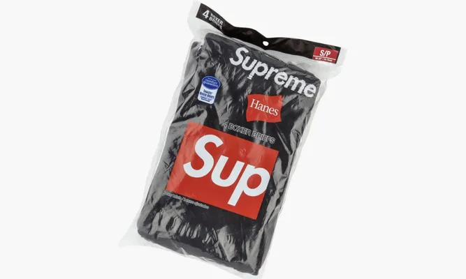 Одежда Nike Supreme Hanes Boxer Briefs 4 Pack «Black» черный