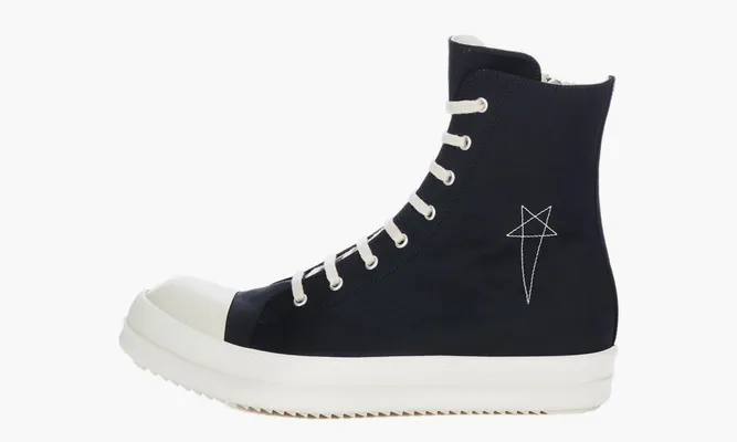 Кроссовки Rick Owens Drkshdw Fogachine HI Pentagram Embroidery «Black» черный