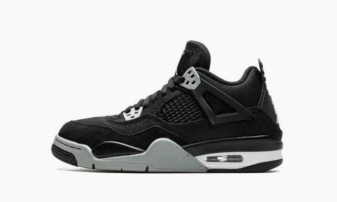 Кроссовки Air Jordan 4 Retro GS «Black Canvas» черный