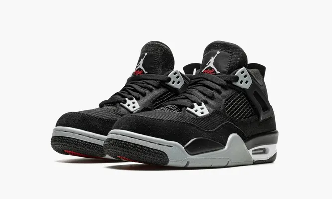 Кроссовки Air Jordan 4 Retro GS «Black Canvas» черный