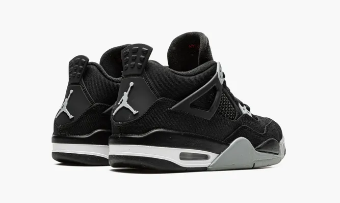 Кроссовки Air Jordan 4 Retro GS «Black Canvas» черный