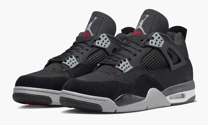 Кроссовки Air Jordan 4 Retro SE «Black Canvas» черный