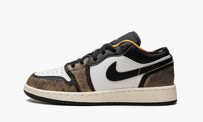 Кроссовки Air Jordan 1 Low GS «Wear Away Yellow» коричневый