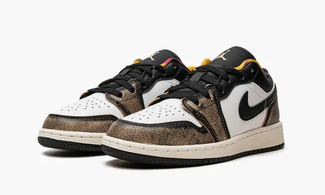 Кроссовки Air Jordan 1 Low GS «Wear Away Yellow» коричневый