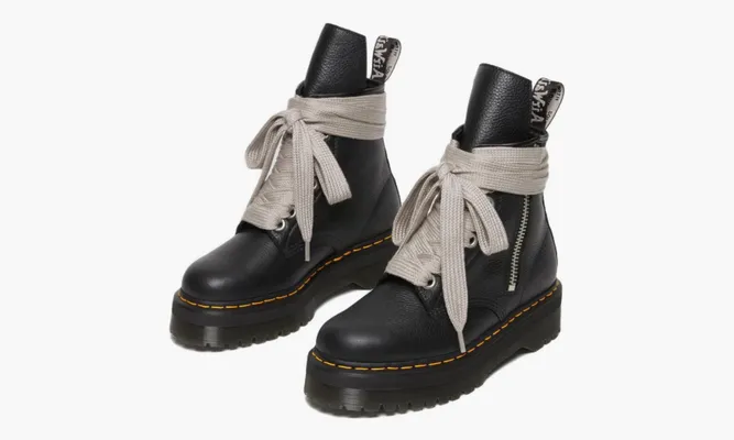 Кроссовки Rick Owens X Dr. Martens 1460 Leather Platform Boots «Black» черный
