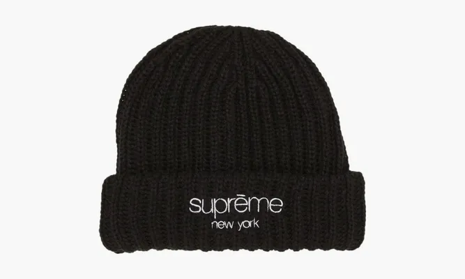 Аксессуары Supreme Ribbed Beanie Fw22 «Black» черный