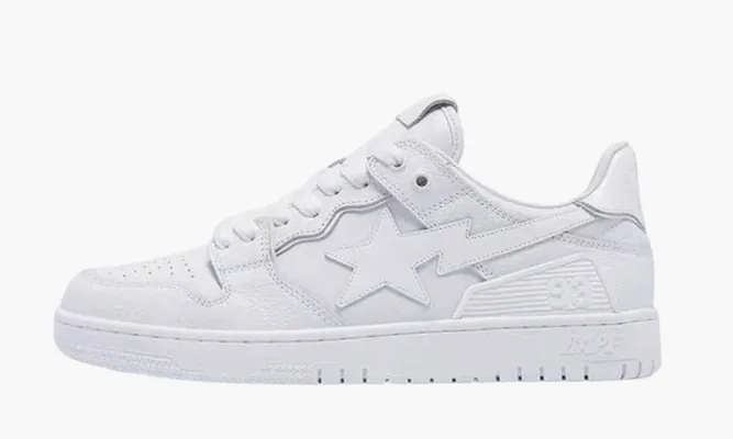 Кроссовки A Bathing Ape BAPE SK8 Sta «Triple White Patent Leather» белый