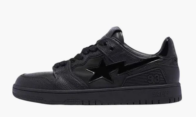 Кроссовки A Bathing Ape BAPE SK8 Sta «Triple Black Patent Leather» черный