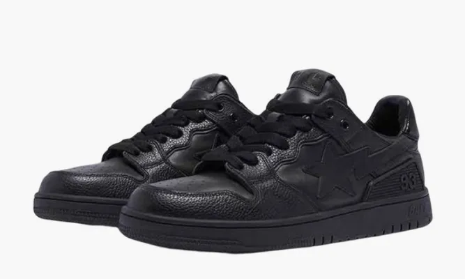 Кроссовки A Bathing Ape BAPE SK8 Sta «Triple Black Patent Leather» черный