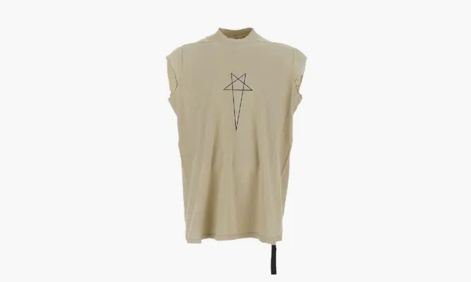 Одежда Rick Owens Drkshdw Pentagram Sleeveless Jumbo T-shirt «Green» бежевый