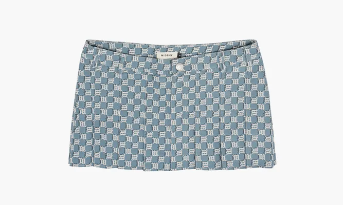 Одежда Misbhv Jacquard Canvas Monogram School Mini Skirt «Blue» lightBlue