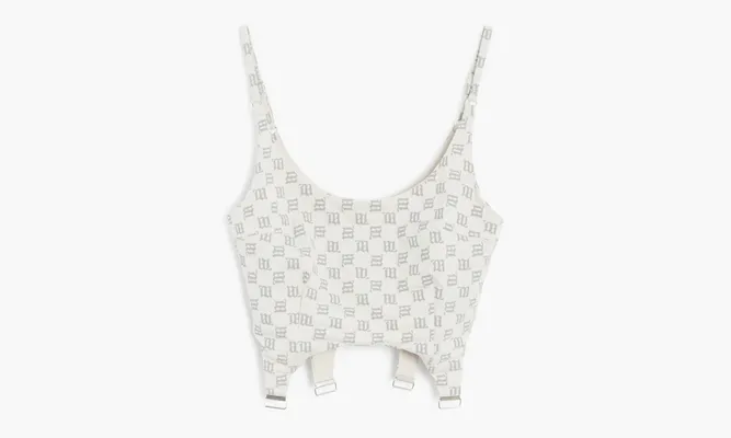 Одежда Misbhv Lingerie Monogram Reflective Spaghetti Top «Grey» кремовый