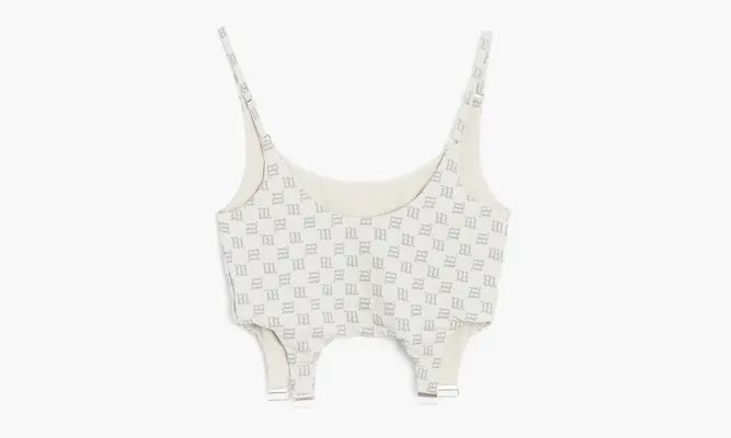 Одежда Misbhv Lingerie Monogram Reflective Spaghetti Top «Grey» кремовый