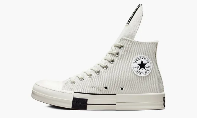 Кроссовки Rick Owens X Converse Drkshdw Drkstar Chuck Taylor All Star High «White» кремовый