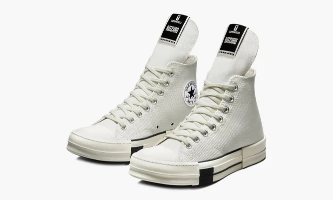 Кроссовки Rick Owens X Converse Drkshdw Drkstar Chuck Taylor All Star High «White» кремовый