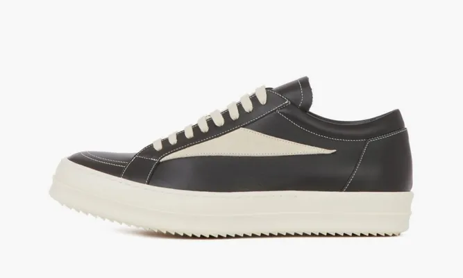 Кроссовки Rick Owens Edfu Leather Low «Black Milk» черный