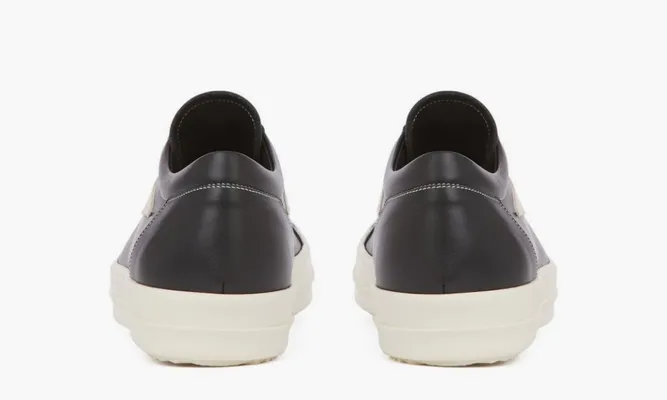 Кроссовки Rick Owens Edfu Leather Low «Black Milk» черный
