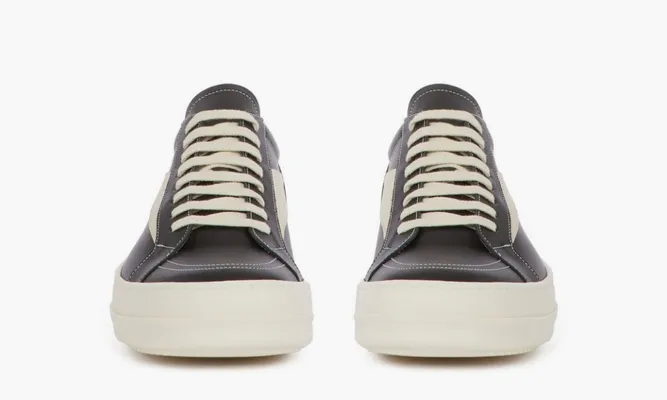 Кроссовки Rick Owens Edfu Leather Low «Black Milk» черный