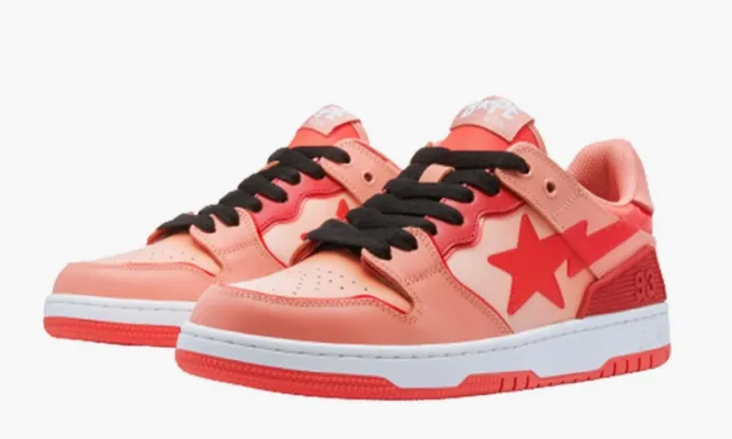 Кроссовки A Bathing Ape BAPE SK8 Sta «Red Gradation» красный,розовый