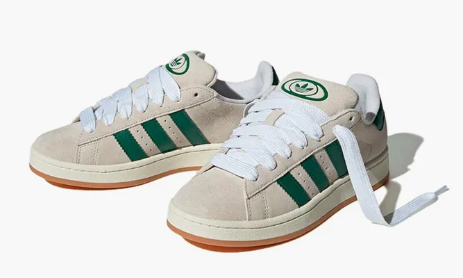 Кроссовки Adidas Campus 00s «Crystal White Dark Green» бежевый