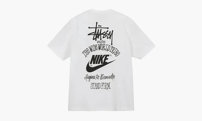 Одежда Nike X Stussy The Wide World Tribe T-shirt «White» белый