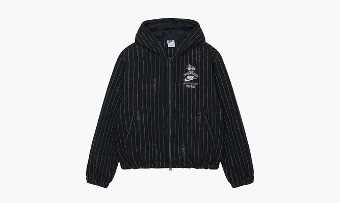 Одежда Nike X Stussy Striped Wool Jacket «Black» черный