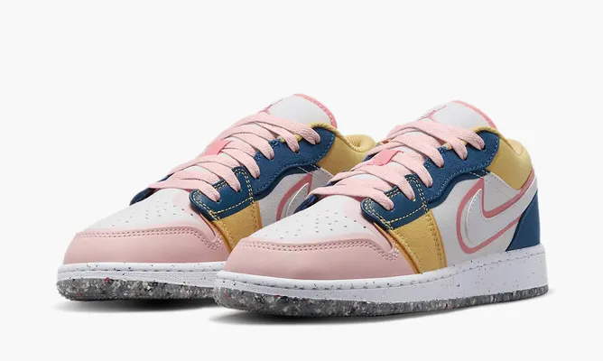 Кроссовки Air Jordan 1 Low GS «Multi-color Canvas» разноцветный