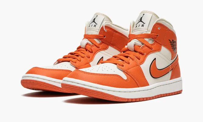 Кроссовки Air Jordan 1 Mid SE WMNS «Sport Spice» оранжевый