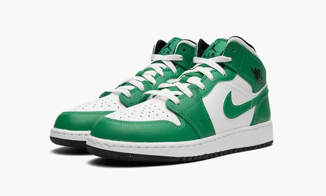 Кроссовки Air Jordan 1 Mid GS «Lucky Green» зеленый