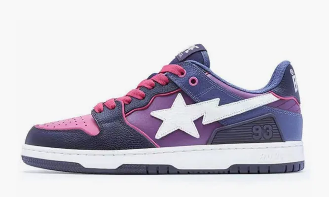 Кроссовки A Bathing Ape BAPE SK8 Sta «Purple White» фиолетовый