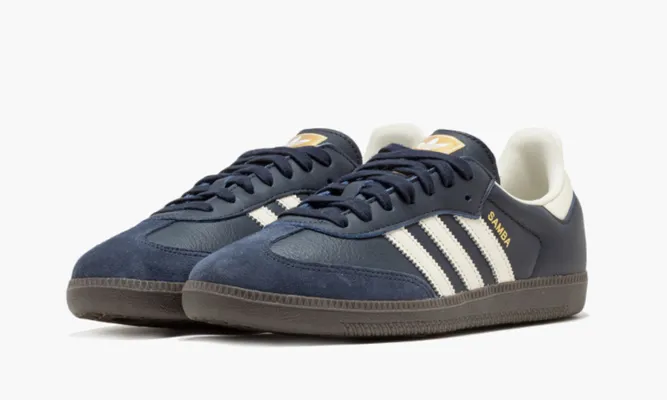 Кроссовки Adidas Samba OG «Navy White Gum» синий