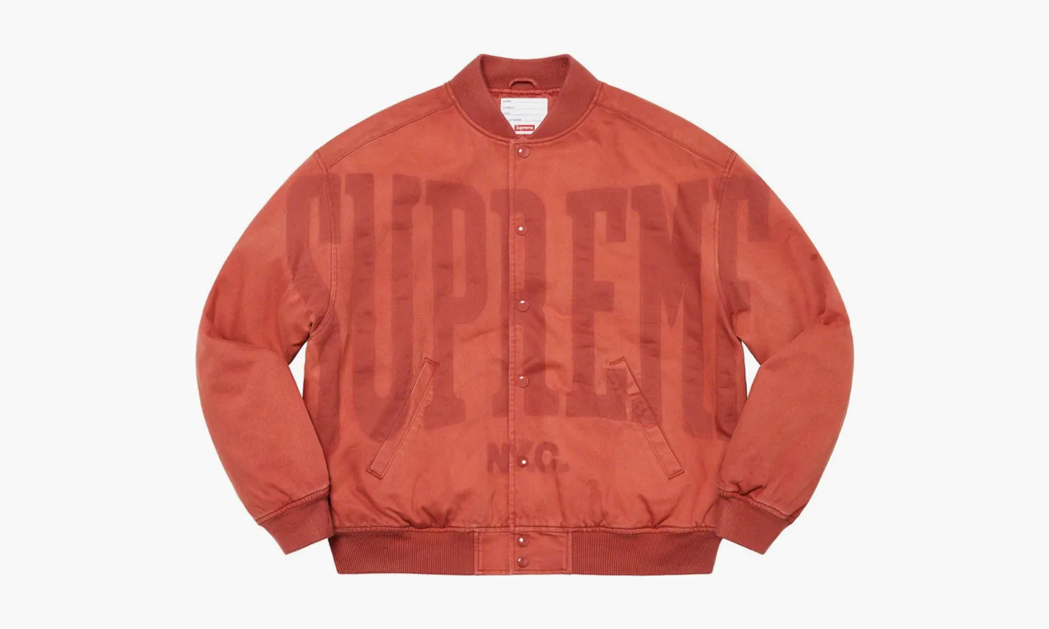Supreme Washed Knockout Denim Varsity Jacket «Rust»